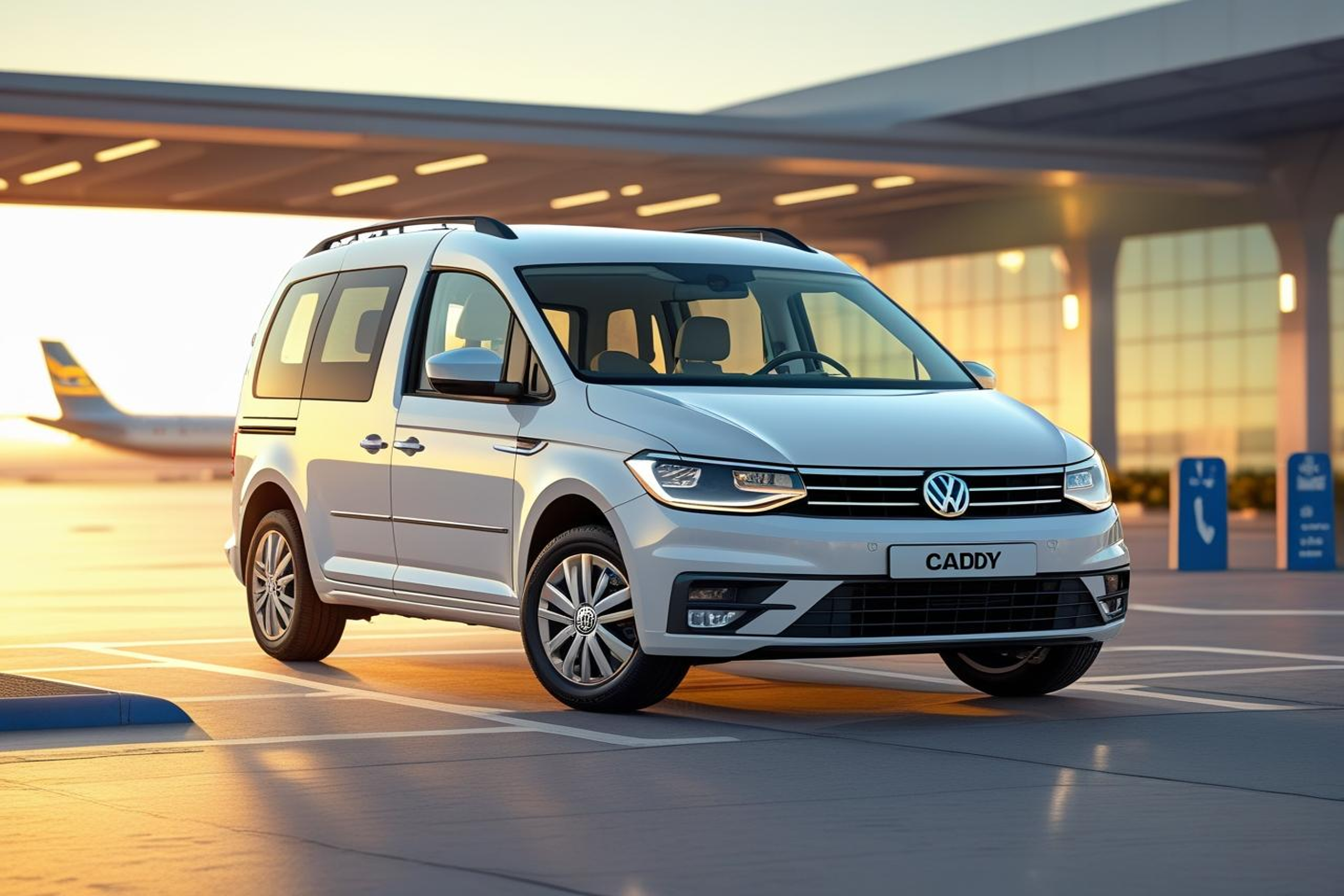 white vw caddy airport shuttle (1) fitness 09-1080